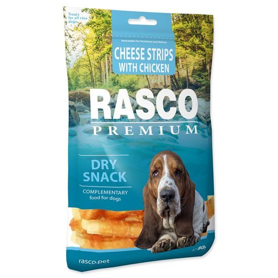 Rasco Premium Pochoutka kuřecím obalené sýrové proužky 80g