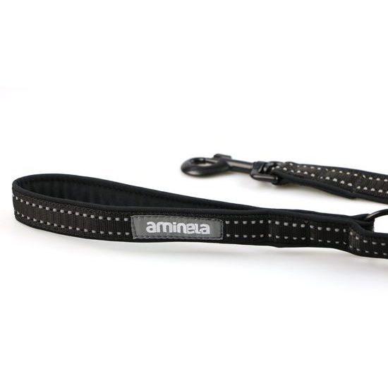 Aminela jednoduché vodítko podšité Sport & City 25mm/150cm černá
