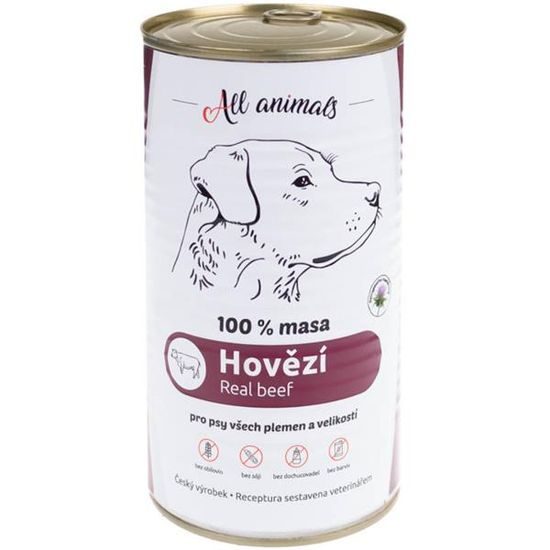 All Animals konzerva pro psy hovězí mleté 1200g