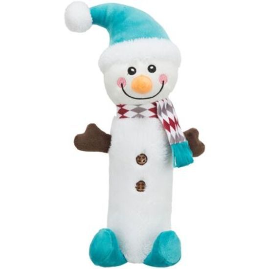 Trixie Xmas SNOWMAN plyšový sněhulák s pet lahví uvnitř 38 cm