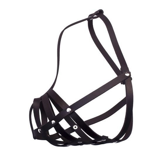 Bafpet Kožený náhubek pletený Černá