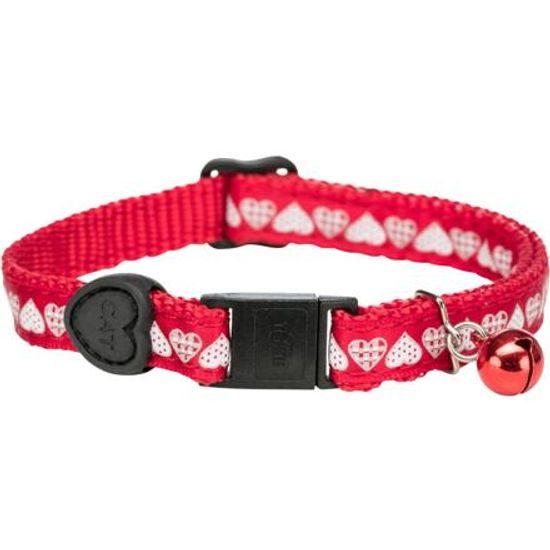 Trixie Obojek pro kočku motiv SRDÍČKA s rolničkou