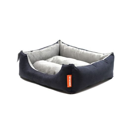 Aminela pelíšek s polštářem L černá/šedá 80x70cm