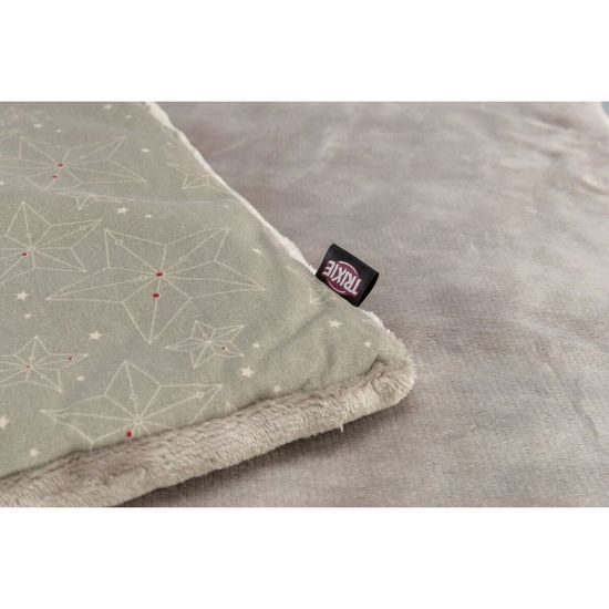 Trixie Xmas LUCIANO vánoční plyšová podložka 90 x 70 cm béžová/zlatá