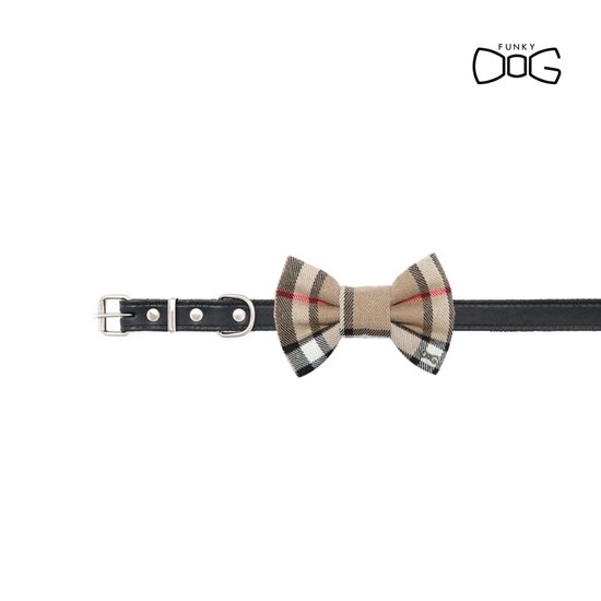 FUNKY DOG Hnědý kostkovaný motýlek Burberry