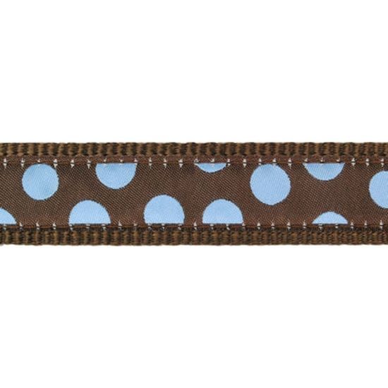 Red Dingo Postroj RD 20 mm x 45-66 cm - Blue Spots on Brown