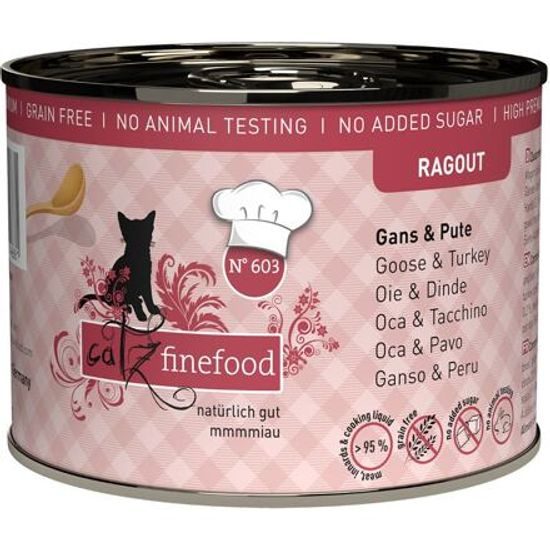 Catz finefood Konzerva CF Ragout No.603 s husím a krůtím masem 190 g