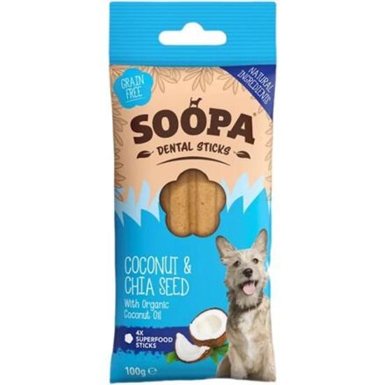 Soopa Pets Dentální tyčinky Soopa s kokosem a chia semínky 100 g