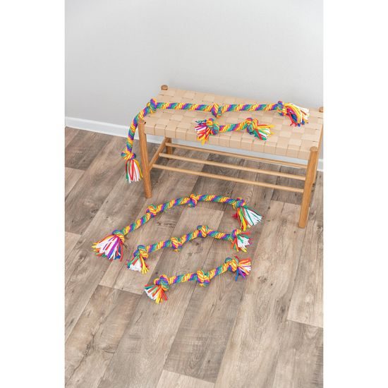 TRIXIE Hrací činka / přetahovadlo 30 cm 2 uzly multikolor LIMITOVANÁ NABÍDKA