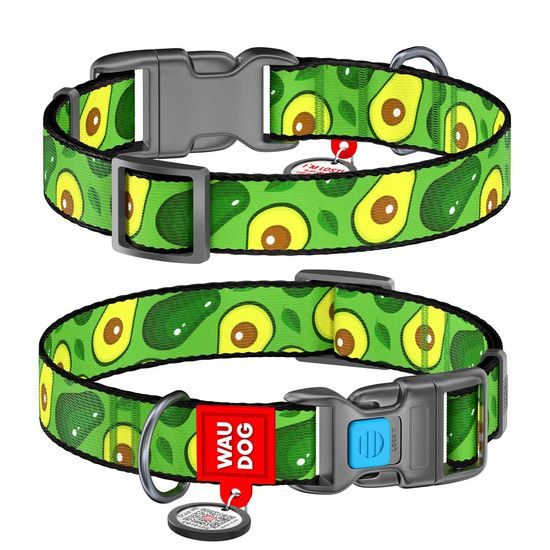 WAUDOG Obojek nylonový Avokádo QR