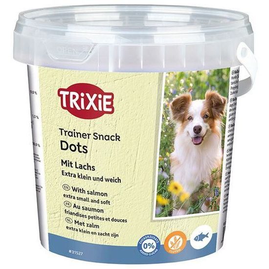 Trixie Soft Snack Mini Trainer Dots miniválečky s lososem 500g kyblík