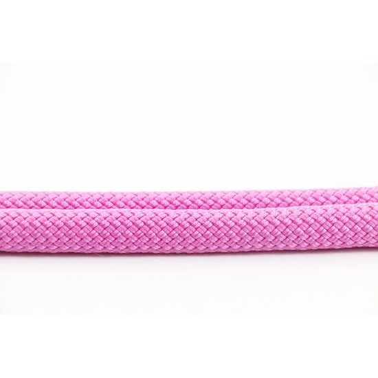 Aminela Obojek lano s kůží černé kování růžová