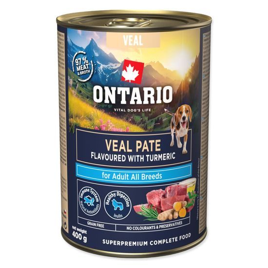 Ontario Konzerva Adult telecí pate s příchutí kurkumy 400g