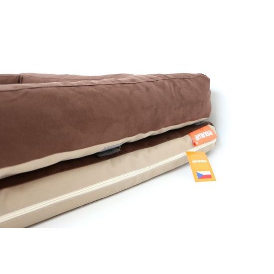 Aminela pelíšek s okrajem 120x80cm Half and Half hnědá/béžová