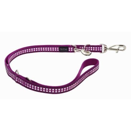 Red Dingo Vodítko přepínací 25 mm x 2 m Bones Rfx Fialová
