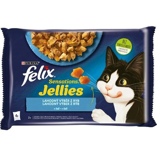 Felix Cat kapsička Sensations Multipack losos, treska v želé 4x85 g