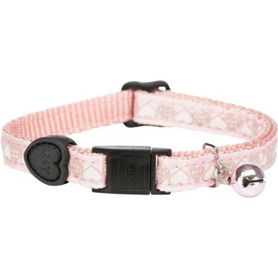 Trixie Obojek pro kočku motiv SRDÍČKA s rolničkou