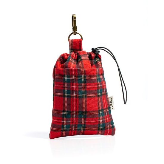 FUNKY DOG Elegantní pamlskovník Červený, kostkovaný