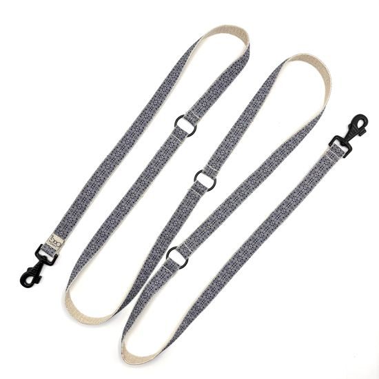 FUNKY DOG Konopné přepínací vodítko pro psa 3 m modrý folklórní vzor