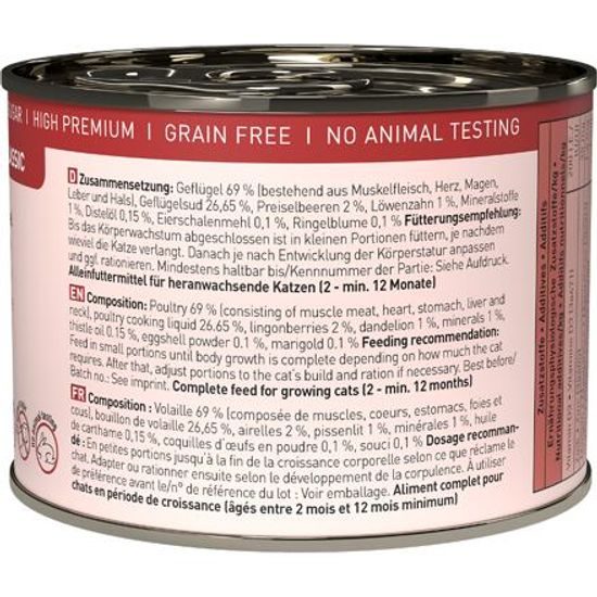 Catz finefood Konzerva pro koťata CF Classic Kitten No.3 s drůbežím masem a brusinkami 200 g