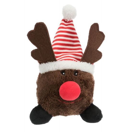 Trixie Vánoční plyšový míček Santa Claus/Sob/Sněhulák 18–29 cm