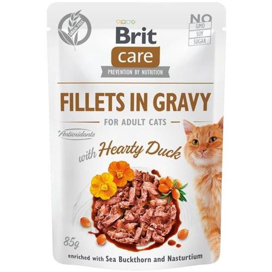 Brit Care Cat kapsička Fillets in Gravy with Hearty Duck 85 g