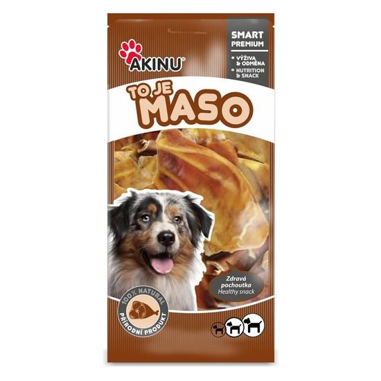 Akinu Vepřové sušené ucho pamlsek pro psy 10 ks