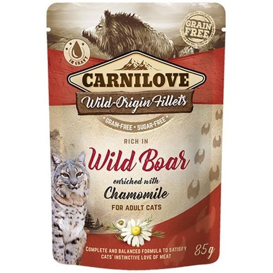 Carnilove Cat kapsička Rich in Wild Boar Enriched with Chamomile 85 g