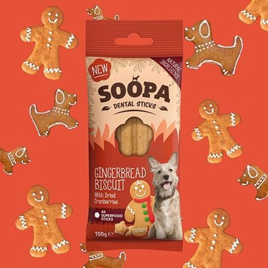 Soopa Pets Dentální tyčinky Soopa Gingerbread Biscuit 100 g