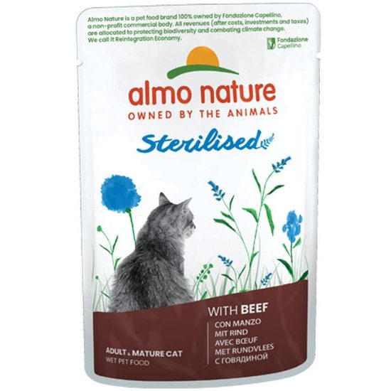 Almo Nature Holistic Sterilised Hovězí 70g výhodné balení 30ks