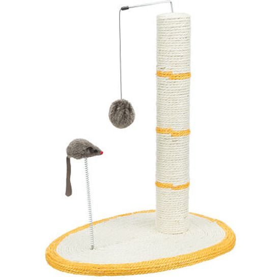 Trixie Škrábadlo válec 50cm+míč myš+pružina na podestě 40x30cm