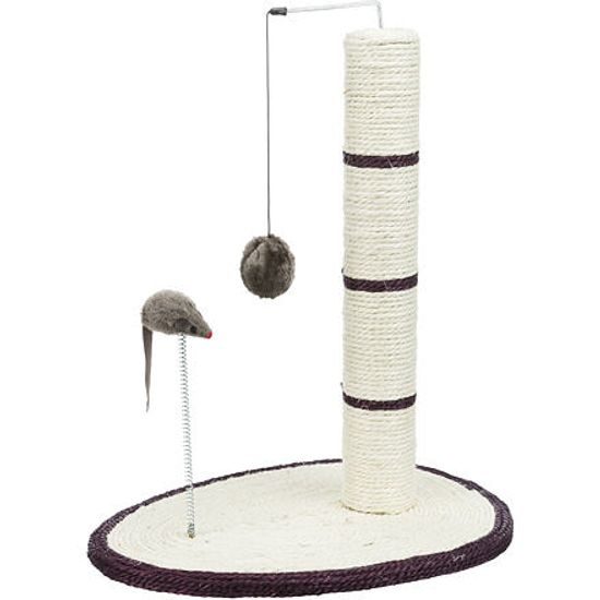 Trixie Škrábadlo válec 50cm+míč myš+pružina na podestě 40x30cm
