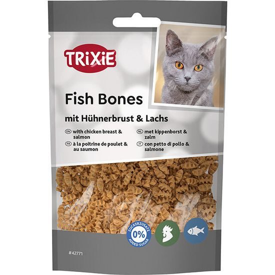 TRIXIE Fish Bones rybí kostičky s kuřecími prsy a lososem 50 g
