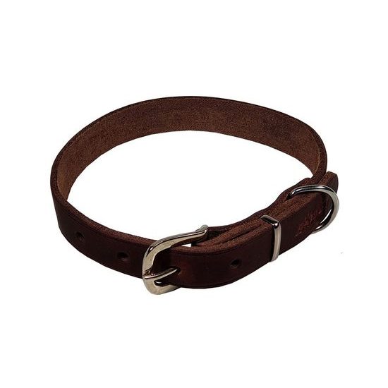 BAFPET Obojek z mastné kůže ZUBR hnědá