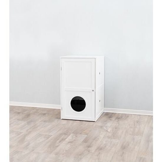 Trixie XL domek na kočičí toaletu 2 poličky MDF 53x90x58cm bílá