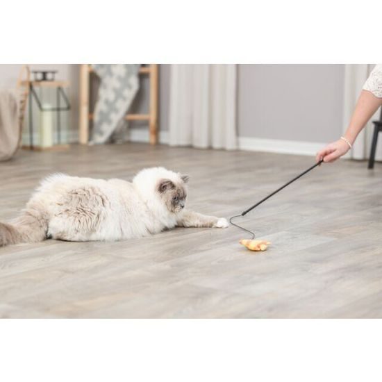 Trixie Hrací prut s rybkou s catnipem 46 cm plast/plyš