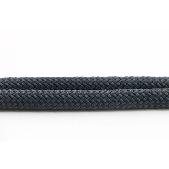 Aminela Obojek lano s kůží černé kování šedá