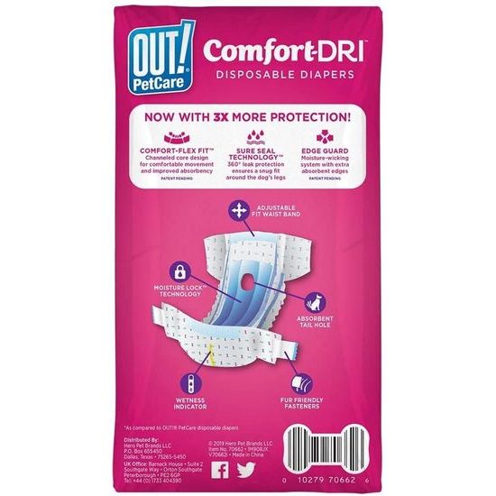 OUT! jednorázové pleny pro feny XS/S (33-45cm)