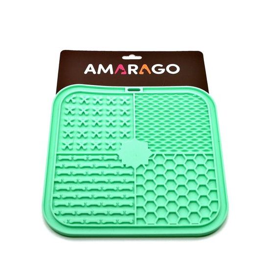 Amarago lízací podložka hranatá 20x20cm zelená