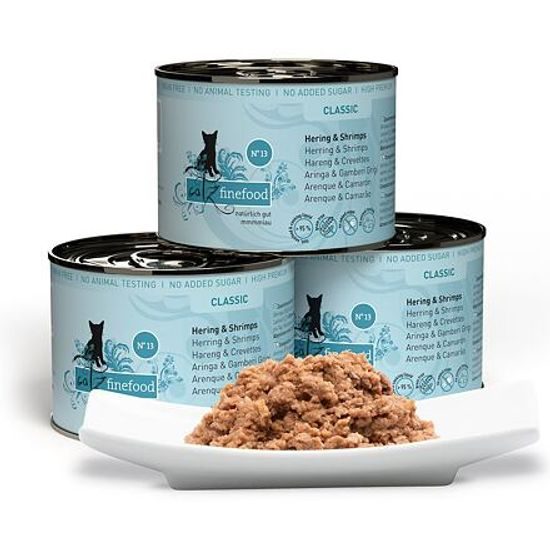 Catz finefood Konzerva CF No.13 se sleděm a krevetami 200g