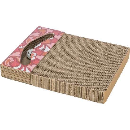 Trixie Škrabací karton VALENTINE s míčky a catnipem červená LIMITOVANÁ NABÍDKA