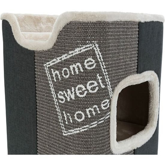 Trixie Cat Tower JORGE s odpočívadlem šedá s béžovou kožešinou 78cm