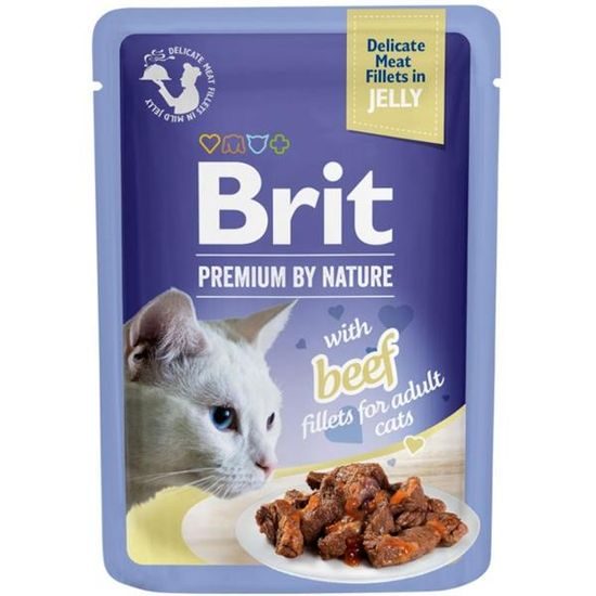 Brit Premium by Nature Cat Delicate Fillets in Jelly with Beef 85 g
