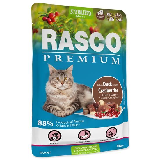 Rasco Premium Kapsička Sterilized kachna s brusinkou 85g