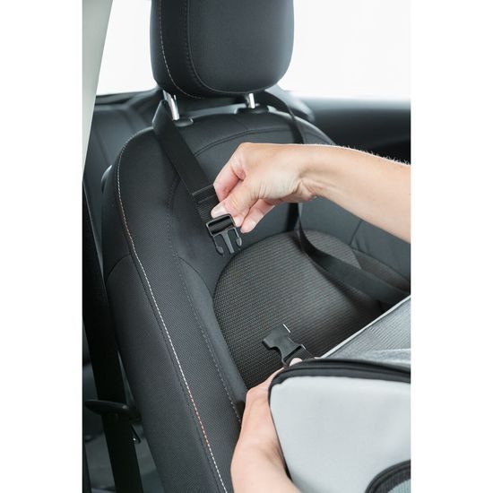 Trixie Autosedačka uzavíratelná skládací 4 strany celosíťové 44 x 37 x 40 cm šedo/černá