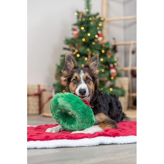 Trixie Xmas Wreath - vánoční věnec, plyšová hračka pro psy, 22 cm