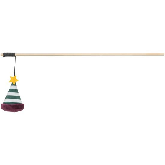TRIXIE Xmas Hat Rod hrací prut s čepičkou s catnipem 46 cm