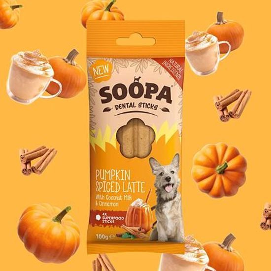 Soopa Pets Dentální tyčinky Soopa Pumpkin Spiced Latte 100 g