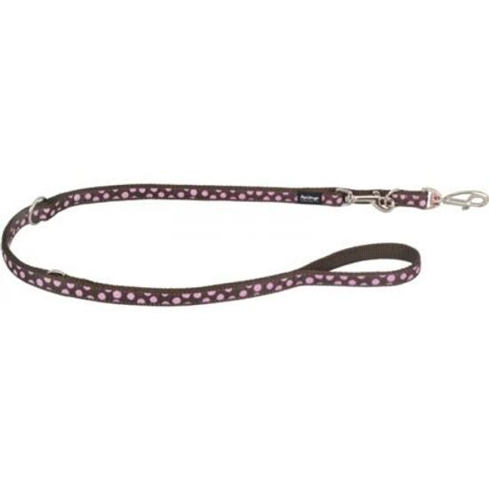 Red Dingo Vodítko přepínací 15 mm x 2 m Pink Spots on Brown