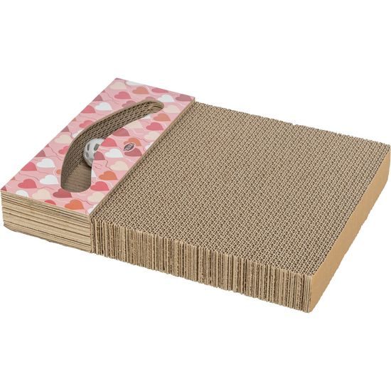 Trixie Škrabací karton VALENTINE s míčky catnipem lososová LIMITOVANÁ NABÍDKA